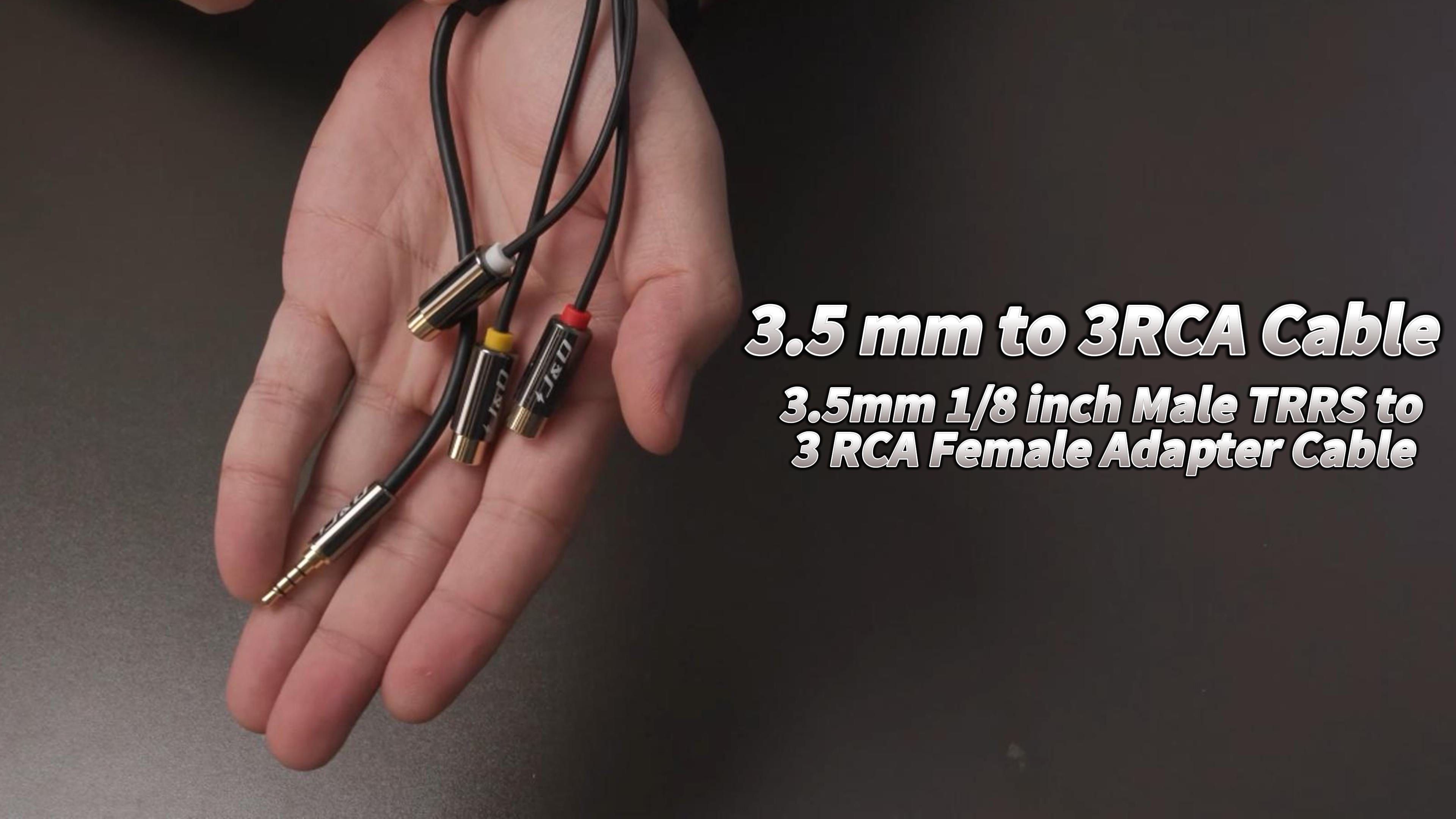 Amazon.com: J&D 3.5 mm to 3RCA Cable, Gold Plated Copper Shell
